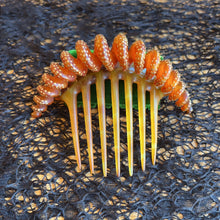 Load image into Gallery viewer, 19th c. Twisted Horn Star Pique Hair Comb