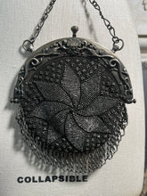 Load image into Gallery viewer, c. 1900 Cut Steel Beaded Snake Chatelaine Purse