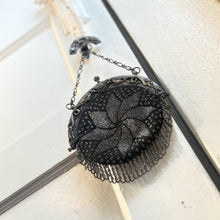 Load image into Gallery viewer, c. 1900 Cut Steel Beaded Snake Chatelaine Purse