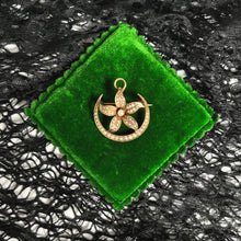 Load image into Gallery viewer, Early 20th c. 14k Gold Moon Flower Brooch + Pendant