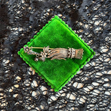Load image into Gallery viewer, Late 19th c. Intricate Filigree Silver Hand Brooch
