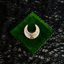 Load image into Gallery viewer, RESERVED | Mid-19th c. Mother of Pearl Moon Brooch