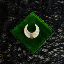 Load image into Gallery viewer, RESERVED | Mid-19th c. Mother of Pearl Moon Brooch
