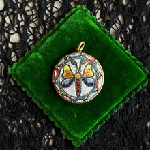 Load image into Gallery viewer, c. 1890s-1900s Large Moth Micromosaic Pendant