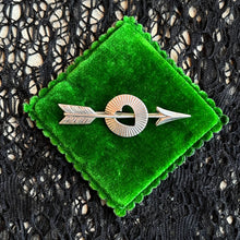 Load image into Gallery viewer, c. 1940s Sterling Silver Heart Arrow Brooch