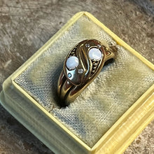 Load image into Gallery viewer, Victorian Opal Diamond Double Snake Ring