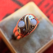 Load image into Gallery viewer, Victorian Opal Diamond Double Snake Ring