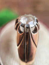 Load image into Gallery viewer, 14k Gold Foil Backed Rose Cut Diamond Ring