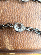 Load image into Gallery viewer, Antique Gunmetal Long Guard Chain w/ Paste Stones