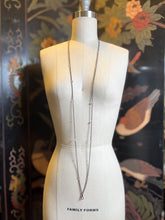 Load image into Gallery viewer, Antique Gunmetal Long Guard Chain w/ Paste Stones
