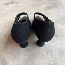Load image into Gallery viewer, c. 1910s-1920s Black Leather Witchy Heels | Approx Sz 8.5-9