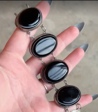 Load image into Gallery viewer, Late 19th c. Bullseye Agate Silver Bracelet