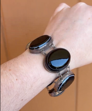 Load image into Gallery viewer, Late 19th c. Bullseye Agate Silver Bracelet
