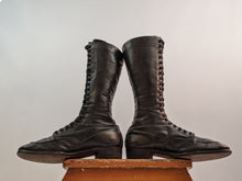 Load image into Gallery viewer, 1920s-30s Tall Black Lace Up Boots | Approx Sz 6.5-7