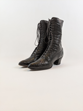 Load image into Gallery viewer, 1910s-1920s Black Lace Up Boots | Approx Sz 6-6.5