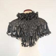 Load image into Gallery viewer, 1890s Black Chiffon Trimmed Capelet