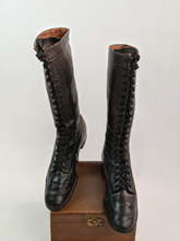 Load image into Gallery viewer, 1920s-30s Tall Black Lace Up Boots | Approx Sz 6.5-7