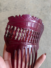 Load image into Gallery viewer, Early 20th C. Raspberry Hair Comb