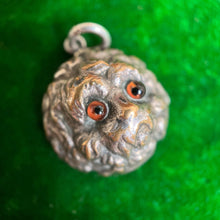Load image into Gallery viewer, Antique Silver Plated Dog Charm | Victorian Edwardian Animal Jewelry
