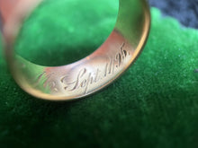 Load image into Gallery viewer, Victorian 1890s 14k Gold Wedding Band | Antique Ring Dated Sept 11 1895