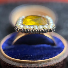 Load image into Gallery viewer, 18k Gold Georgian Citrine Paste Conversion Ring | Engraved 'Mary'