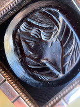 Load image into Gallery viewer, c. 1870s Gold Filled Carved Onyx Earrings