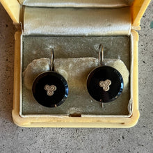 Load image into Gallery viewer, c. 1890s-1900s Gold Filled French Jet Earrings
