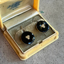 Load image into Gallery viewer, c. 1890s-1900s Gold Filled French Jet Earrings