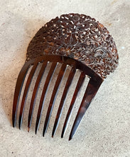 Load image into Gallery viewer, Mid-19th c. Carved Tortoise Shell Comb
