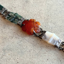 Load image into Gallery viewer, 19th c. Silver Scottish Agate Bracelet