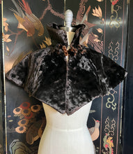 Load image into Gallery viewer, c. 1890s Faux Seal Plush Capelet