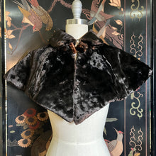 Load image into Gallery viewer, c. 1890s Faux Seal Plush Capelet