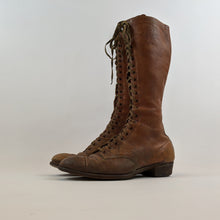 Load image into Gallery viewer, 1900s-1910s Tall Brown Lace Up Boots | Approx Sz 7.5