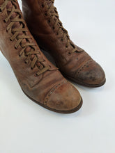 Load image into Gallery viewer, 1900s-1910s Tall Brown Lace Up Boots | Approx Sz 7.5