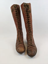 Load image into Gallery viewer, 1900s-1910s Tall Brown Lace Up Boots | Approx Sz 7.5