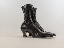 Load image into Gallery viewer, 1920s Black Lace Up Louis Heel Boots | Approx Sz 6.5-7