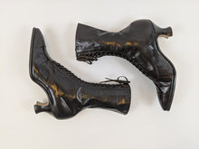 Load image into Gallery viewer, 1920s Black Lace Up Louis Heel Boots | Approx Sz 6.5-7