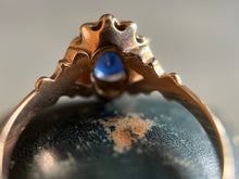 Load image into Gallery viewer, c. 1890s-1900s 12k Gold Sapphire Pearl Ring