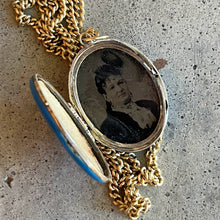 Load image into Gallery viewer, c. 1870s-1880s Blue Enamel Hand Locket