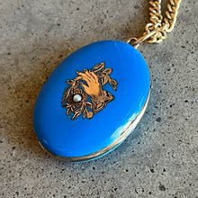 Load image into Gallery viewer, c. 1870s-1880s Blue Enamel Hand Locket