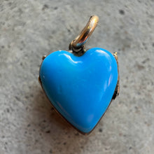 Load image into Gallery viewer, c. 1870s-1880s Blue Enamel Heart Locket