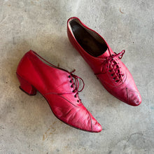 Load image into Gallery viewer, c. 1890s Red Leather Oxfords