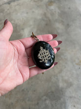 Load image into Gallery viewer, RESERVED c. 1870s-1880s Faceted Jet + Split Pearl AEI Locket