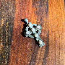 Load image into Gallery viewer, 19th c. Silver Cross + Pink Shells Pendant