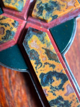 Load image into Gallery viewer, 19th c. Sterling Silver Jasper Cross Pendant