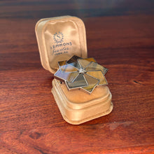 Load image into Gallery viewer, 19th c. Sterling Silver Tigers Eye Star Brooch