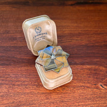 Load image into Gallery viewer, 19th c. Sterling Silver Tigers Eye Star Brooch