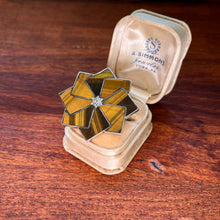 Load image into Gallery viewer, 19th c. Sterling Silver Tigers Eye Star Brooch