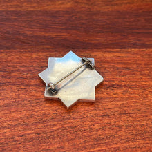 Load image into Gallery viewer, 19th c. Sterling Silver Tigers Eye Star Brooch