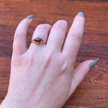 Load image into Gallery viewer, 19th c. 10k Gold Garnet + Sed Pearl Ring